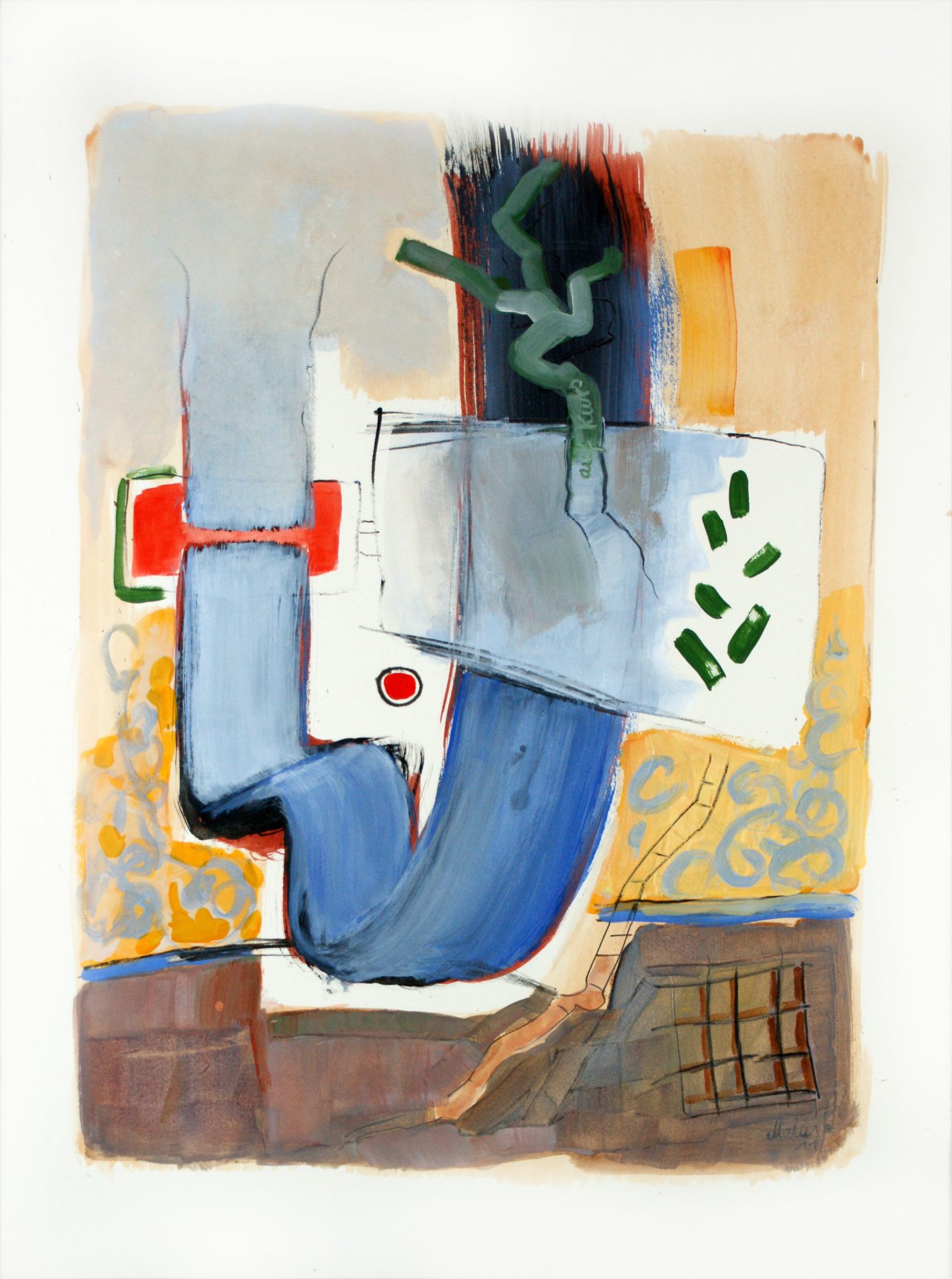 „Mündung“ – Abstrakte Komposition mit organischen Formen