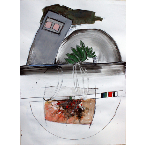 „Ohne Titel“ – Abstrakte figurative Kunst mit lebendigen Formen