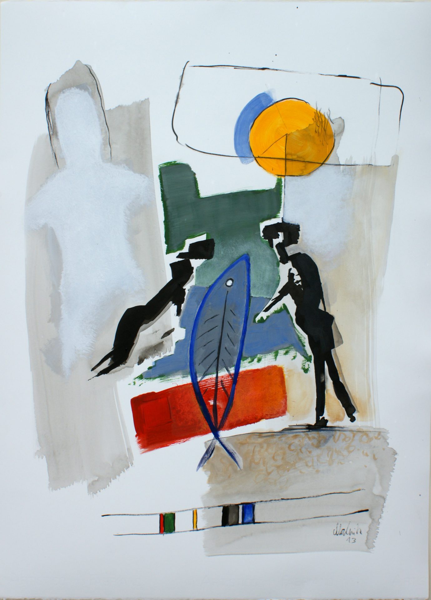 „O-T-6“ – Abstrakte Figurative Kunst mit symbolischen Elementen