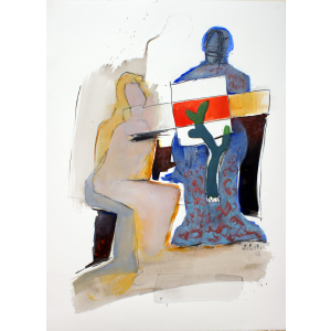 „O-T-7“ – Abstrakte Figurative Kunst mit symbolischen Elementen