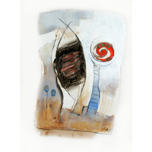 „Ohne Titel“ – Abstrakte Komposition mit symbolischen Formen